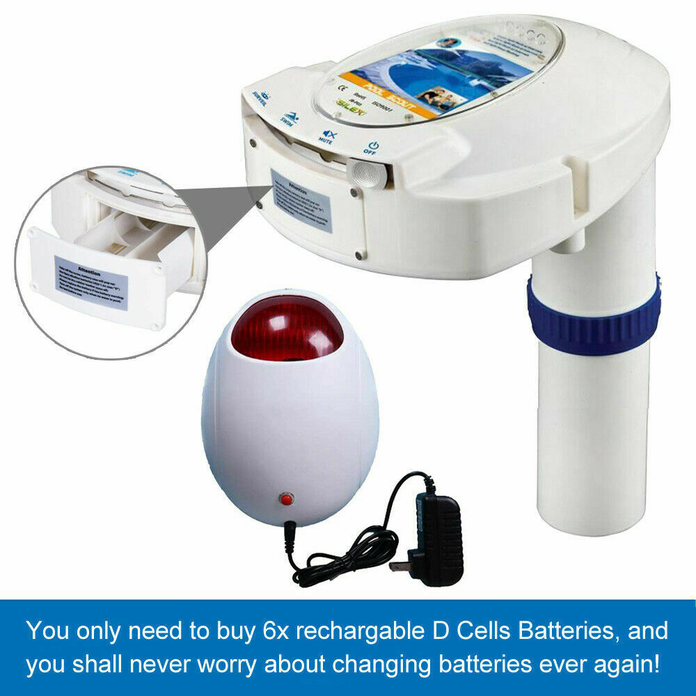 Swimming Pool Alarm, In-Ground Wireless Connection Pool Immersion Alarm Detector Rechargeable Battery Powered Underwater Motion Sensor for Kid Pet Safety Wireless Remote Receiver