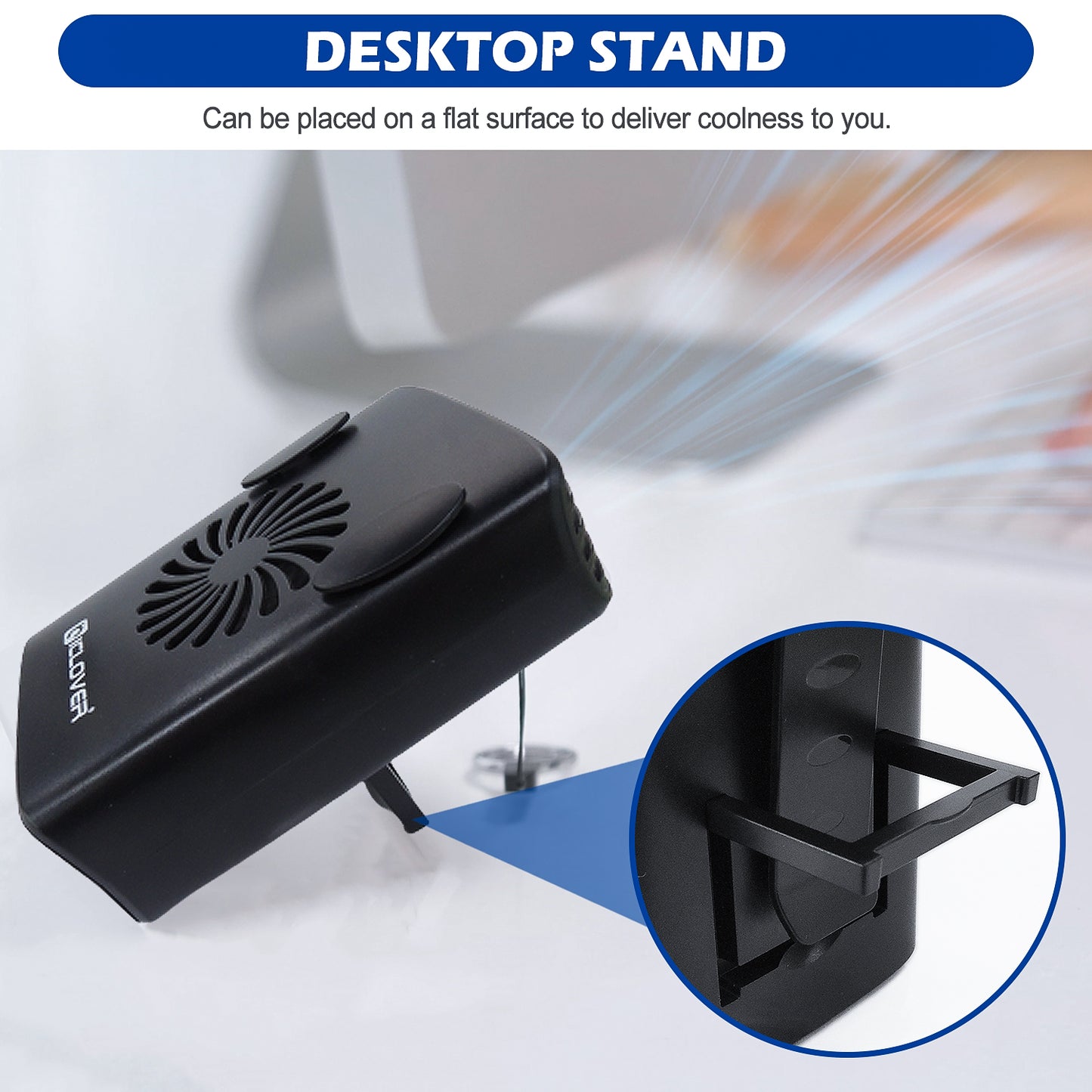 Mini Portable Hanging Waist Clip Fan, Personal USB Battery Operated Cooling Neck Halter Fan, Rechargeable Strong Airflow Hand-Free 3 Speeds Desk Fan for Home, Work & Outdoor Sport Running Hiking
