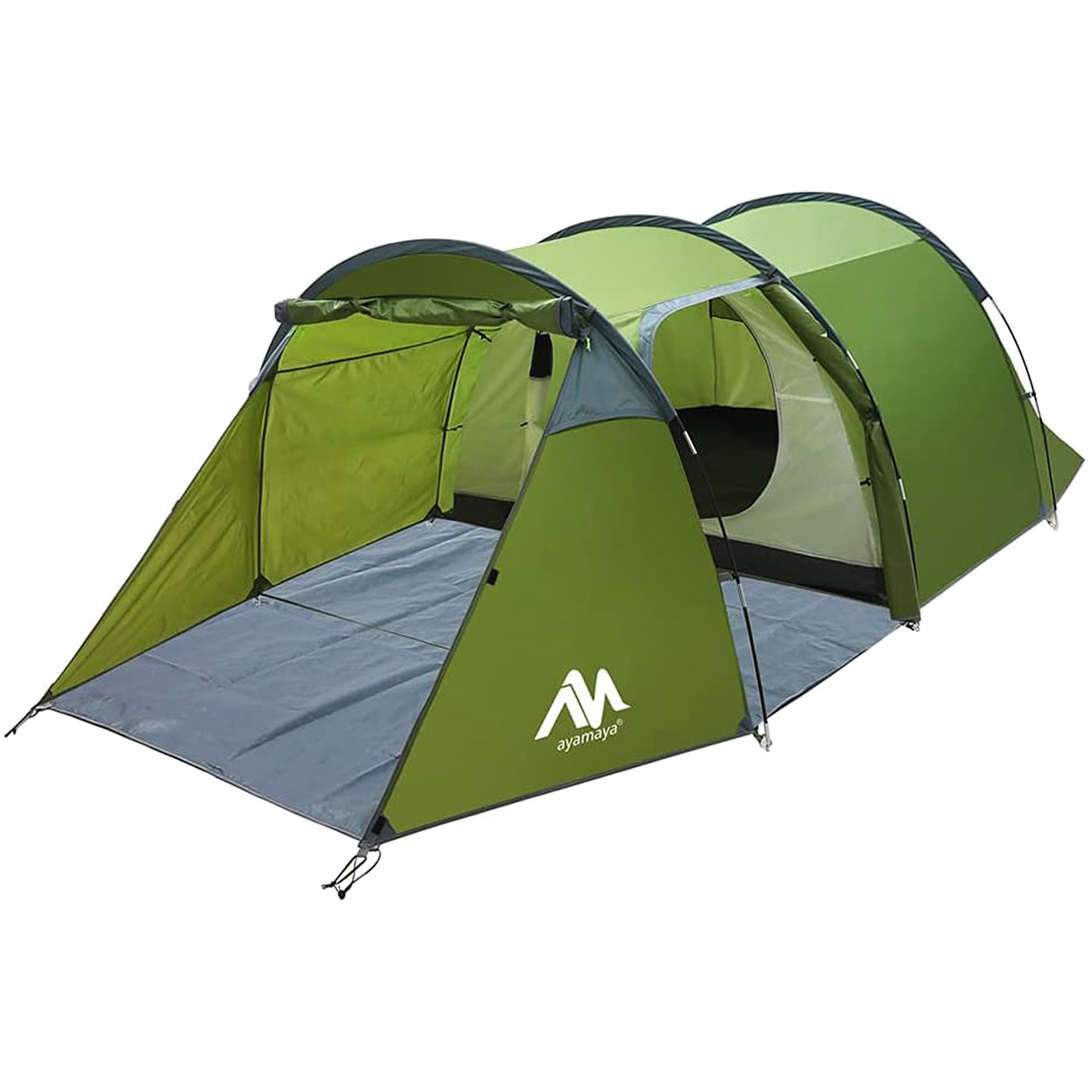 Camping Tents 3-4 Person, Double Layers Waterproof Backpacking Tents with Porch Quick Easy Set Up 2 Doors 4 Seasons Tents with Portable Carry Bag for Beach Picnic Hiking Travel Sports Outdoor