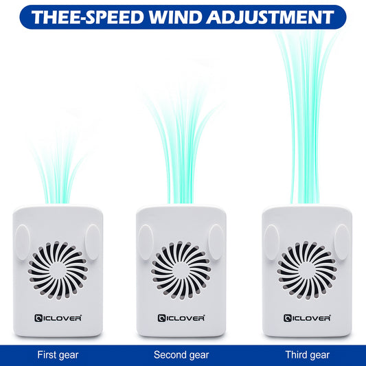 Mini Portable Hanging Waist Clip Fan, Personal USB Battery Operated Cooling Neck Halter Fan, Rechargeable Strong Airflow Hand-Free 3 Speeds Desk Fan for Home, Work & Outdoor Sport Running Hiking