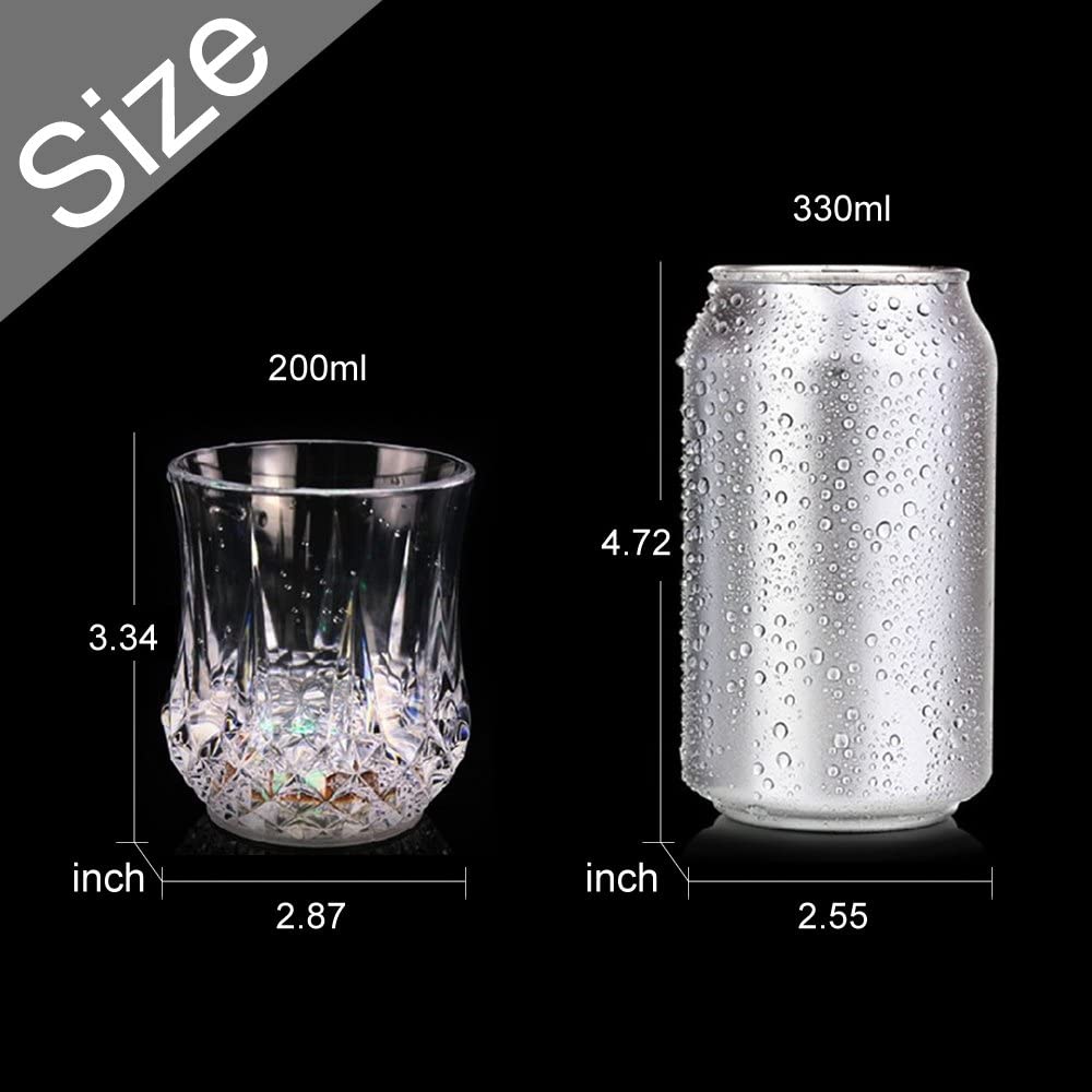 LED Cups 2win2buy 4 PACK Flashing Light up Automatic Water Activated Color Changing Wine Whisky Beer Cola Juice Drinkware Mugs Shot Glass for Bar Disco Night Club Party Halloween Christmas, Set of 4