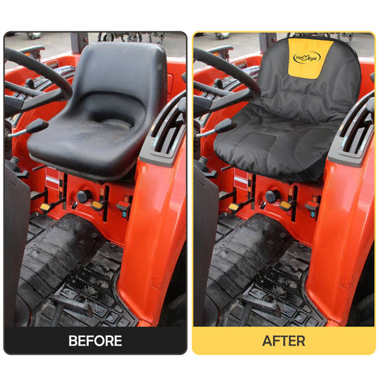 Riding Lawn Mower Seat Cover, Heavy Duty 600D Polyester Oxford Tractor Seat Cover with Padded Cushion Surface, Durable Waterproof Seat Cover Fits Craftsman,Cub Cadet,Kubota Lawn Mower Tractor