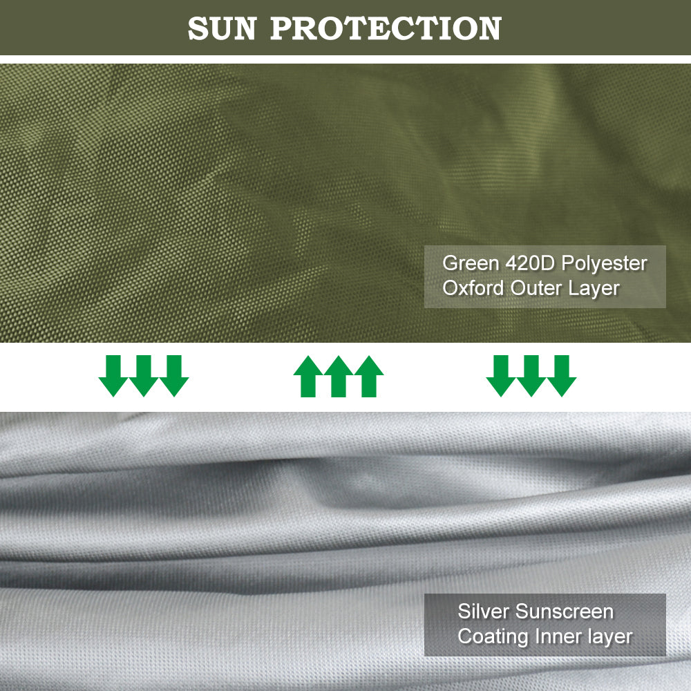 Riding Lawn Mower Cover, Heavy Duty 420D Oxford Outdoor Tractor Cover Waterproof UV Protection Lawn Mower Cover Fit Decks up to 54" with Drawstring & Storage Bag, Green