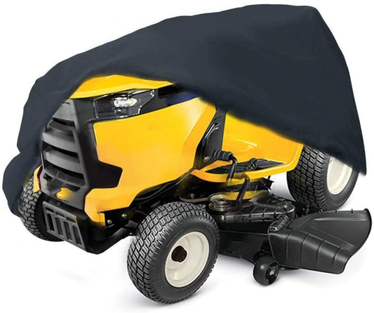 Riding Lawn Mower Cover, Heavy Duty Waterproof Polyester Oxford Tractor Cover UV & Dust & Water Resistant,Universal Fit Decks up to 54" with Drawstring & Storage Bag (Black)